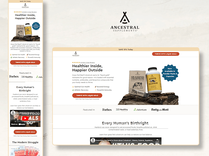 Cover image for Ancestral | Replo Landing Page Development 