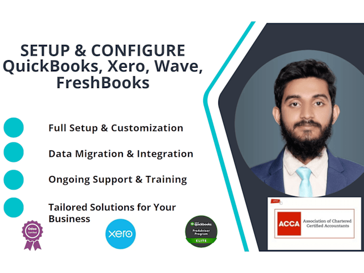 Cover image for Set up and configure QuickBooks, Xero, wave for businesses