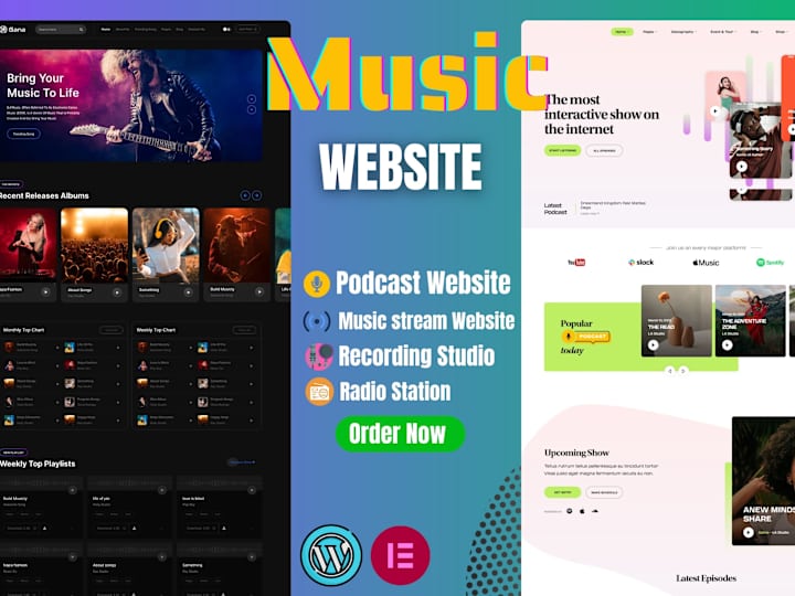 Cover image for WordPress music website, podcast website for music artists