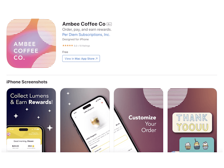 Cover image for Ambee Coffee Mobile App - WhiteLabel