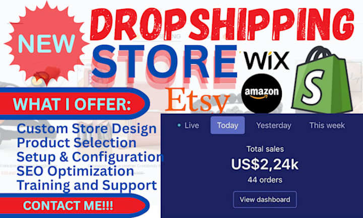 Cover image for I will build new profitable ecommerce dropshipping store via sh…