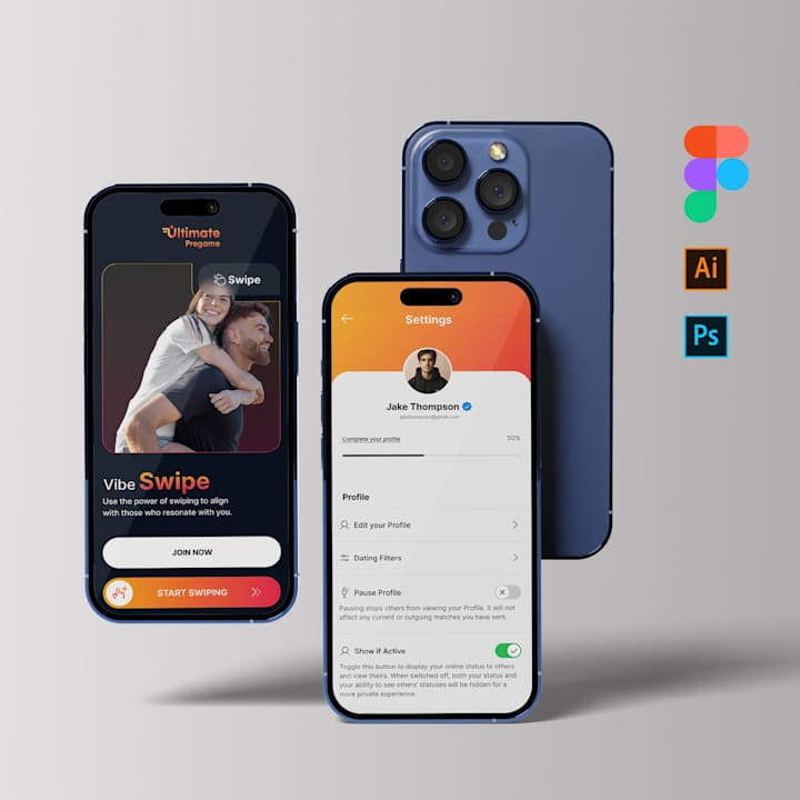 Cover image for UX/UI Design for Landing page and dating app - Ultimate Pregame