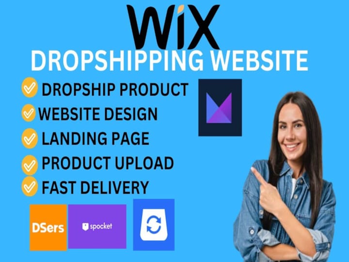 Cover image for Wix Dropshipping website design via spocket, syncee or  dsers 