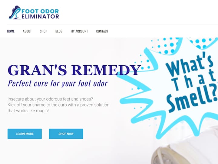 Cover image for Foot Odor Eliminator - Perfect Foot Odor Solution