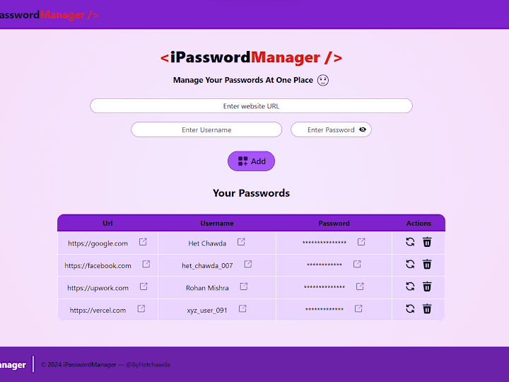 Cover image for iPassManager-Managing your passwords at one place