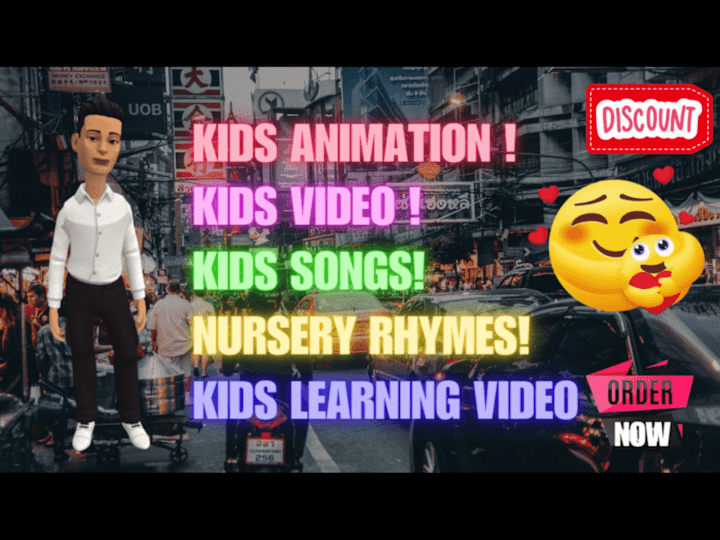 Cover image for I will create kid learning video, nursery rhymes and kids songs 