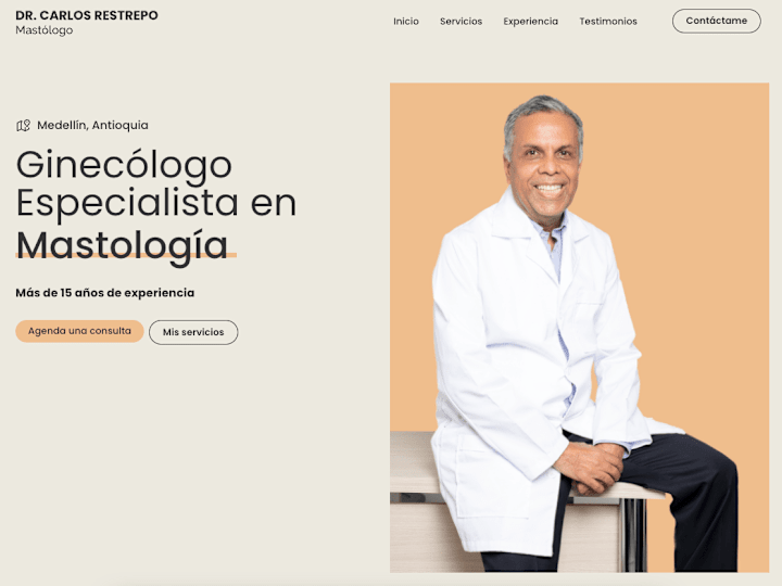 Cover image for Landing page for gynecologist - Doctor Restrepo