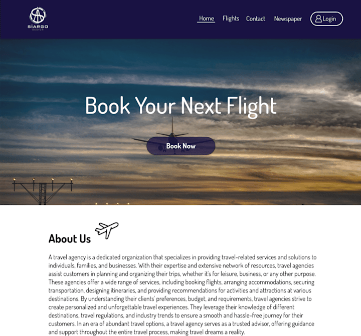 Cover image for Prototype for Travel Agency website