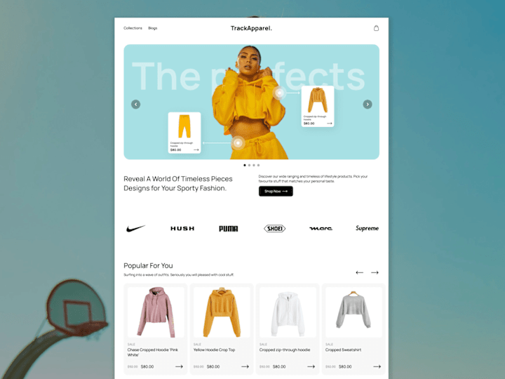 Cover image for TrackApparel - E-Commerce Framer Website 