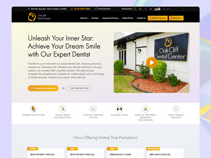 Cover image for Website Design & Development | oakcliffdentalcenter.com