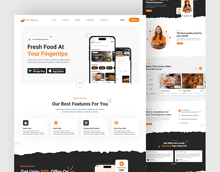 Cover image for Food Delivery App Landing Page | App Landing Page 