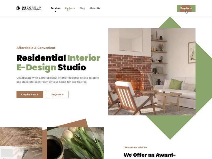 Cover image for Landing Page for an Interior E-Design Studio