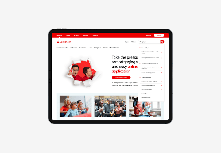 Cover image for Santander Bank: Streamlining search experience with Squiz DXP