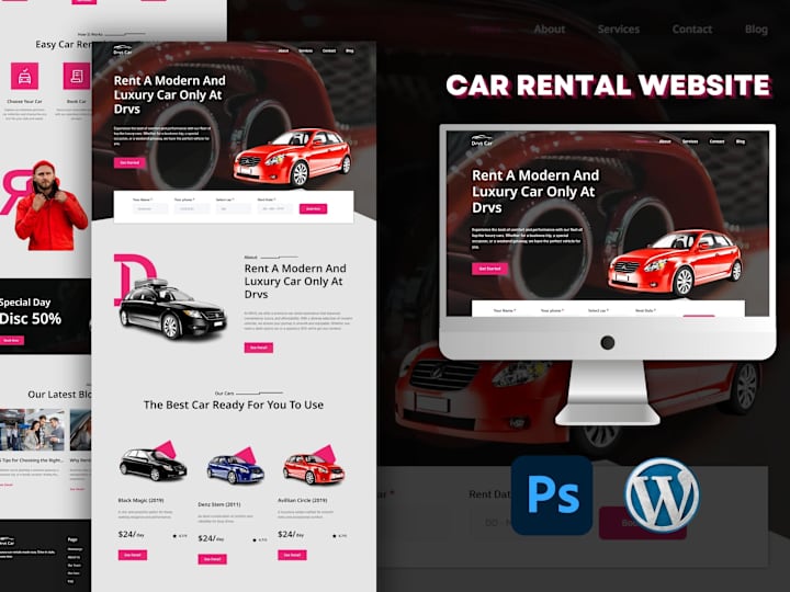Cover image for Car rental website design on WordPress