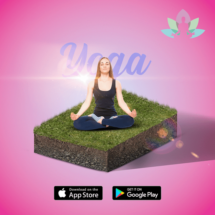 Cover image for yoga app social media poster :: Behance