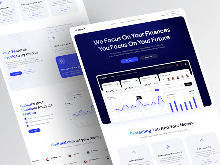 Cover image for Bankot - Financial Dashboard, Mobile app & Landing page