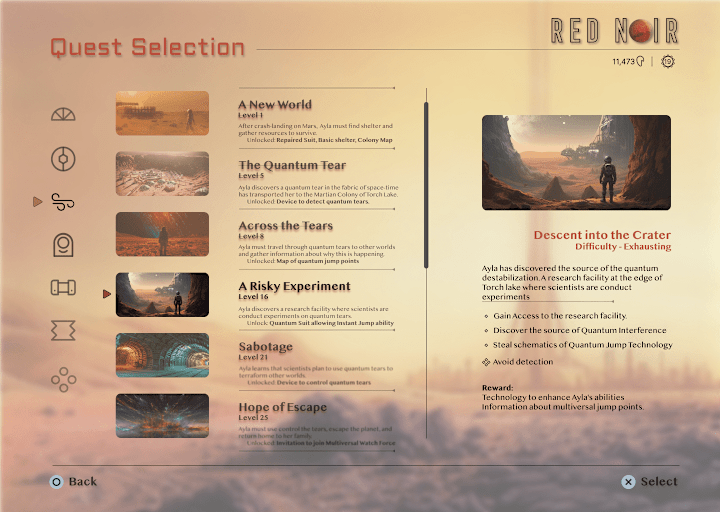 Cover image for AAA Video Game - Red Noir UX Design