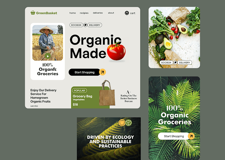 Cover image for Home Page for a Grocery Web Store 