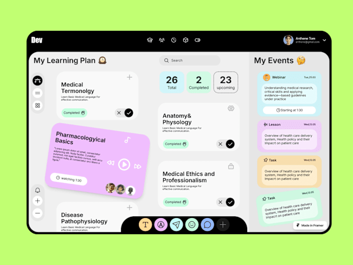 Cover image for Dev - Engaging E-Learning Platform UI