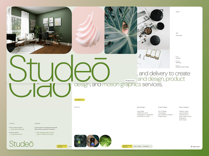 Cover image for Studeo – Framer Portfolio Template