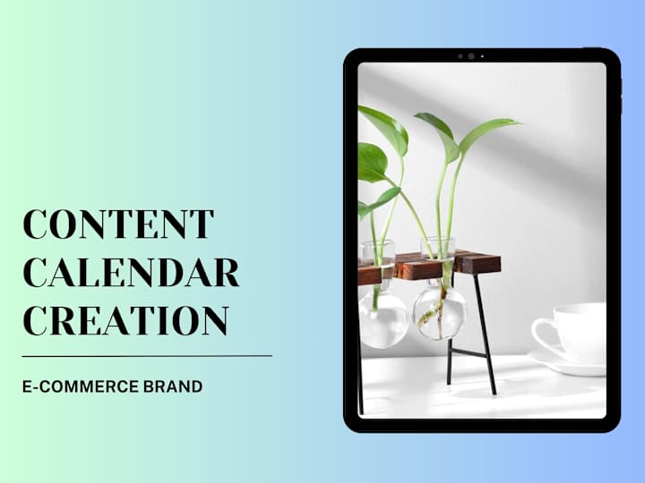 Cover image for Content Calendar Creation for E-Commerce Brand 