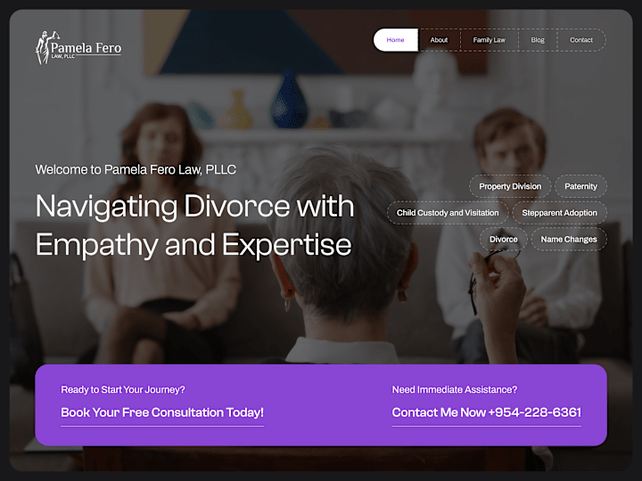 Cover image for Pamela Fero Law, PLLC - Landing Page Design
