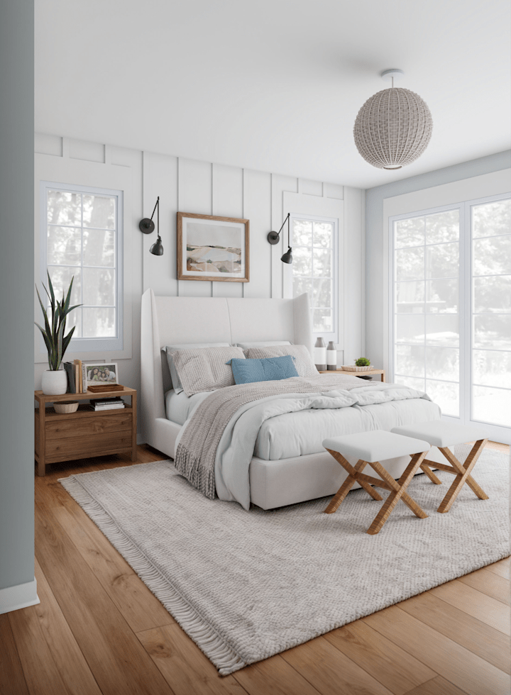 Cover image for Coastal Lake House Bedroom Visualization