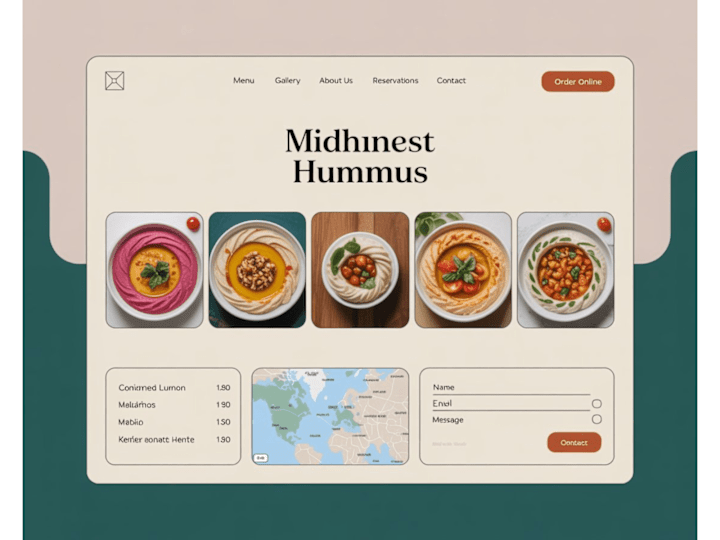Cover image for Modern Restaurant Website – Mummus Hummus