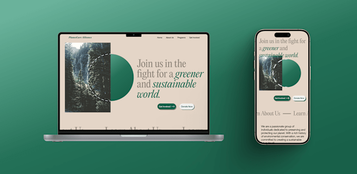 Cover image for PlanetCare Alliance · Website Design