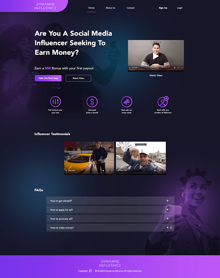 Cover image for Dynamiq Influence Lander Page Redesign