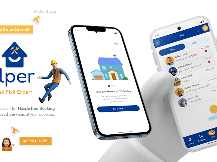 Cover image for Helper🏡 Service Booking app | UX-UI Design Case study :: Behan…