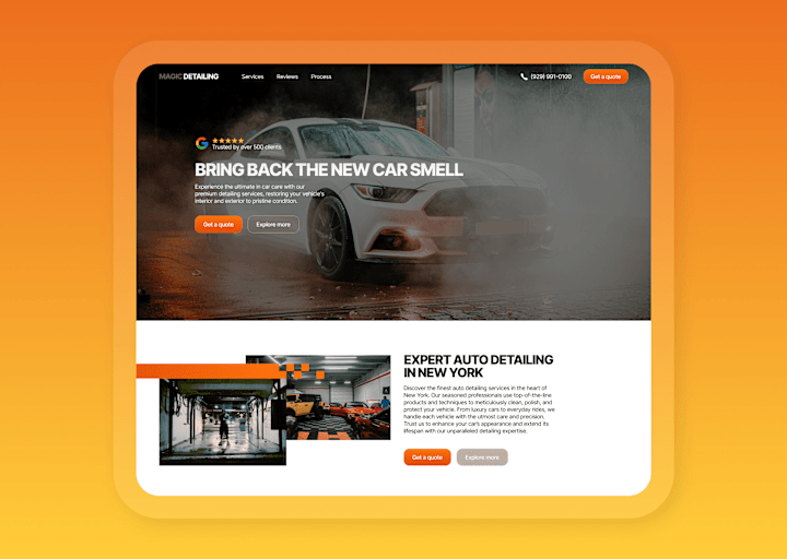 Cover image for Car Detailing Shop In New York City / Landing page Design