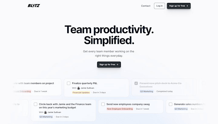 Cover image for Blitz - a Productivity Tool for Teams