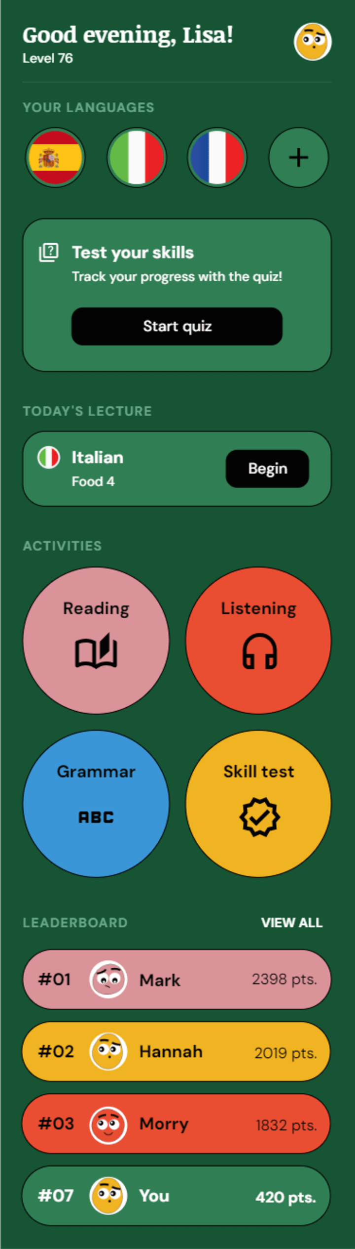 Cover image for Language learning app (Lingofren)