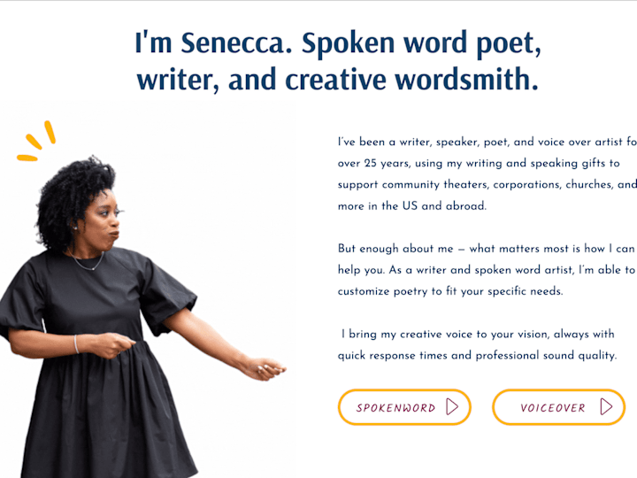 Cover image for Senecca Baker | Spoken Word Poetry & Voice Over | Dallas, TX