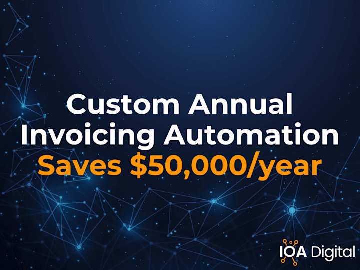 Cover image for Custom Annual Invoicing Automation to Save $50,000+/year