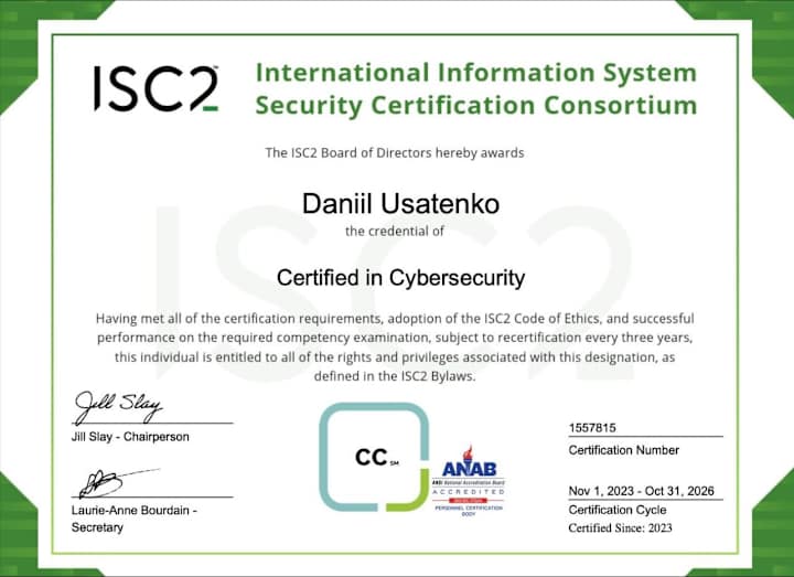 Cover image for Certified in Cybersecurity