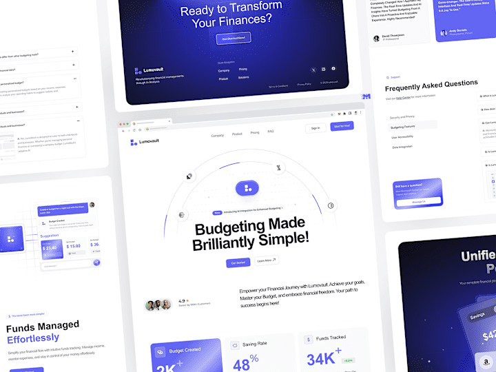 Cover image for AI Financial Budget Management Tool Landing Page UI :: Behance