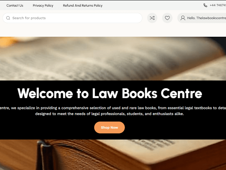 Cover image for Ecommerce Website Development for Law Books Centre