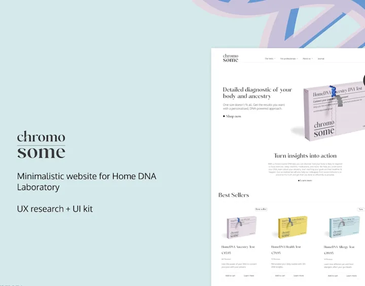 Cover image for DNA Home Laboratory UX / UI Design of the website