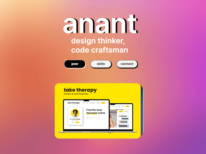 Cover image for anant - design thinker, code craftsman