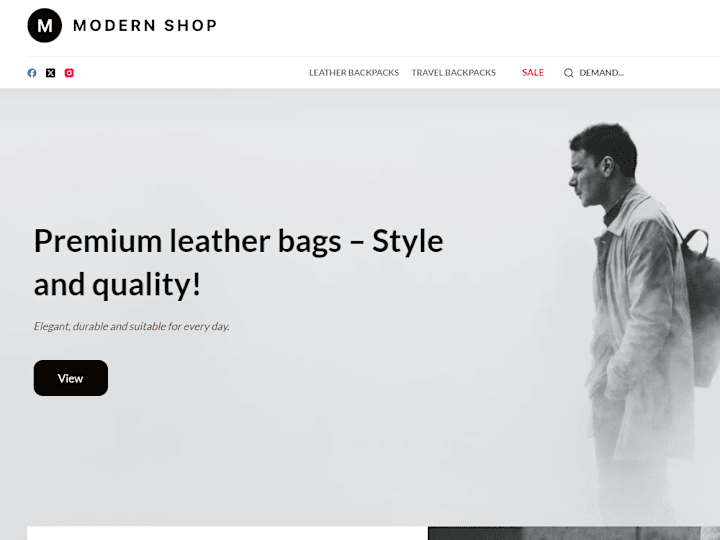 Cover image for Clothing Store Demo – #1 Sustainable Fashion Brand