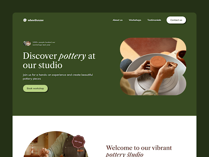 Cover image for Landing page for Pottery Workshops