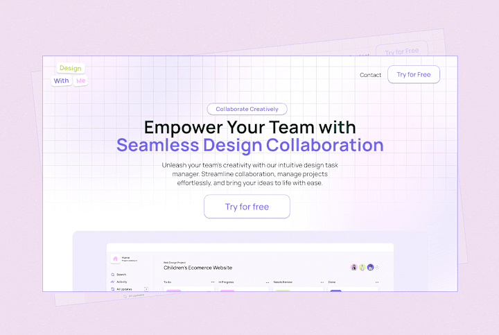 Cover image for Design With Me Landing page Design