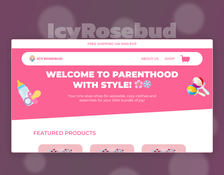 Cover image for IcyRosebud - ecommerce ui ux web design