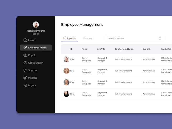 Cover image for Employee Management Dashboard for Payroll