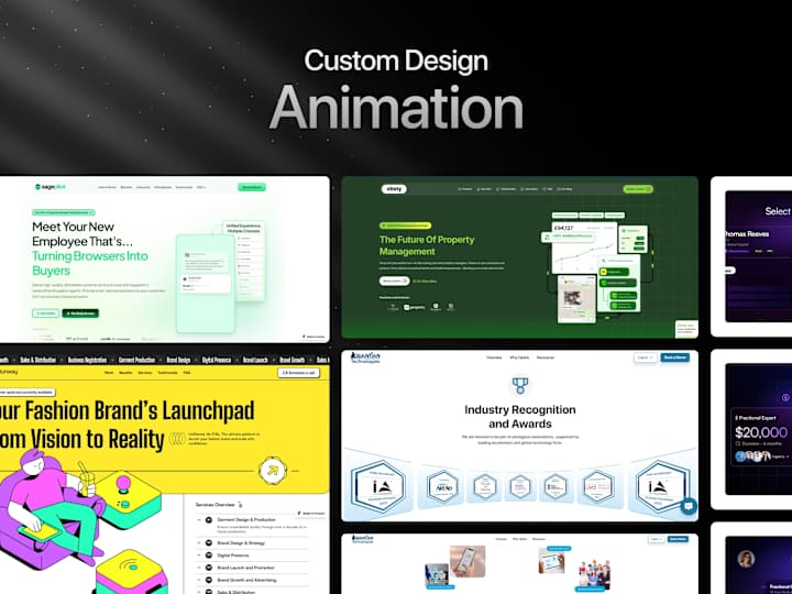 Cover image for Custom Animation Showcase  | Website + Dashboard + Mobile Apps