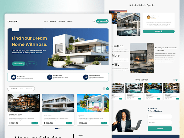 Cover image for Corazon real estate website