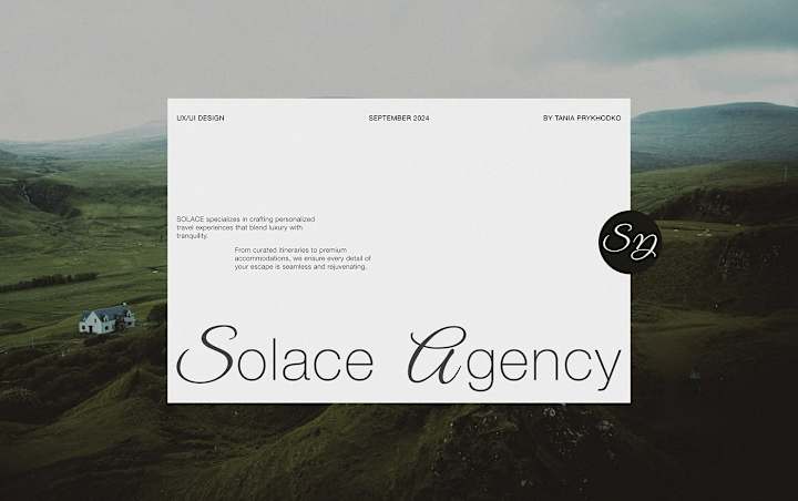 Cover image for Solace / Website for Tour Agency