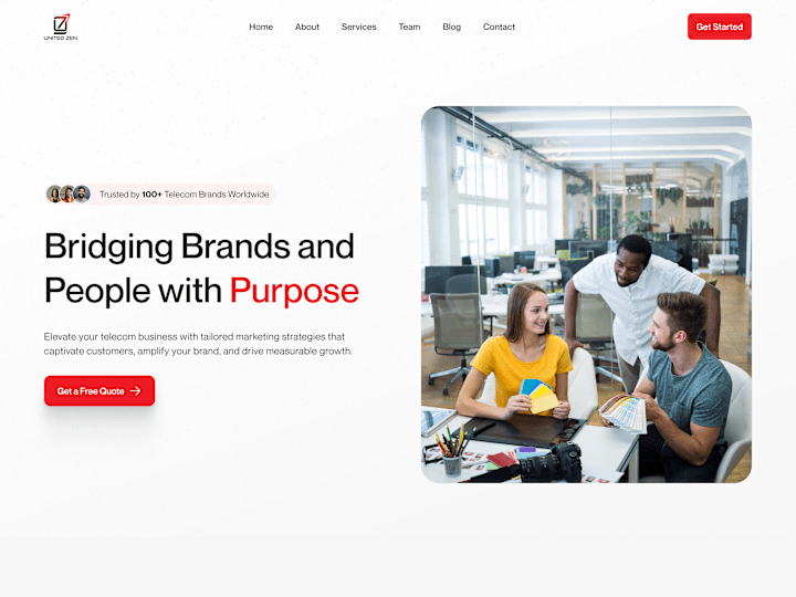 Cover image for United Zen Marketing – Website Redesign in Framer